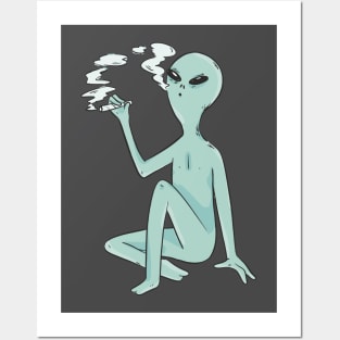 Alien smoking Posters and Art